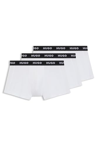 HUGO Trunk Triplet Pack Boxer, White, M (Pacco da 3) Uomo