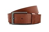 100% echtes Leder GREEN YARD Ledergürtel cognac - Anzuggürtel & Jeansgürtel Herren - 100% echtes Leder – 3,5 cm breit (Cognac, 125 cm Bundweite)