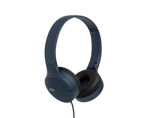 JVC Auriculares Supraaurales HA-S33UC-A Azul | Auriculares Diadema con Cable USB-C | Casos con Cable Ligeros, Plegables, Control Remoto y micrófono