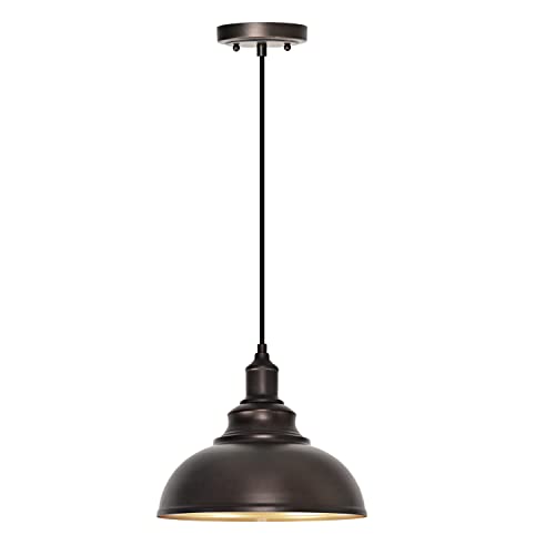 Image of 1 Pack Farmhouse Dome Pendant Lights for Kitchen Island Bronze