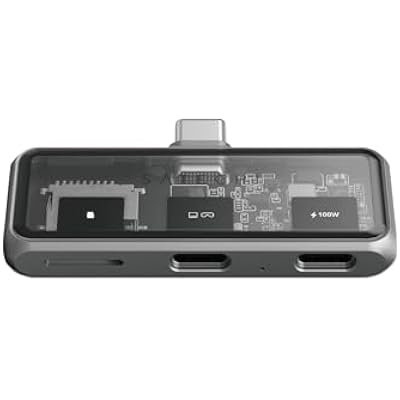 Satechi USB C Mobile Hub, 4-in-1 USB C Multiport Adapter, 4K HDMI, 100W Pass-Through Charging, 10Gbps Data, 3.5mm Audio Jack, for iPhone, iPad, MacBook, Switch, More