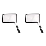 Grande loupe rectangulaire pleine page 5X: cette loupe éclairée est spécialement conçue pour les rectangles, offrant une meilleure expérience de lecture lors de la lecture de livres, journaux, magazines ou autres papiers. loupe de 7,3 x 4,4 pouces peut couvrir la plupart des livres, vous n'avez donc pas besoin de trop déplacer la loupe. Cette loupe de lecture peut fournir un grossissement 5x sans distorsion et convient aux passionnés de lecture