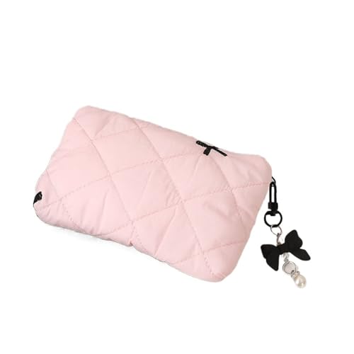 Trousse de maquillage à nœud matelassé bleue pochette voyage