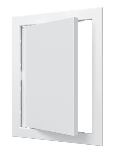 Revisionsklappe 20 x 20 cm Weiß Revisionstür Revision für Trockenbau Wartungstür Serviceklappe zur Inspektion und Abdeckung ABS-Kunststoff Reinigungsklappe Wartungsöffnung 200 x 200 mm