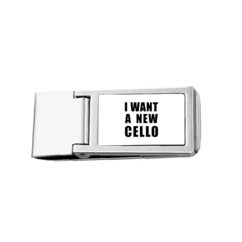 I Want A New Cello Art Deco Fashion Slim Money Clip Stainless Holder Pocket Wallet