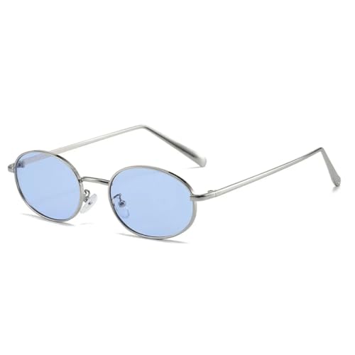 Lunettes de soleil UV400 avec monture métallique ovale ultra légère