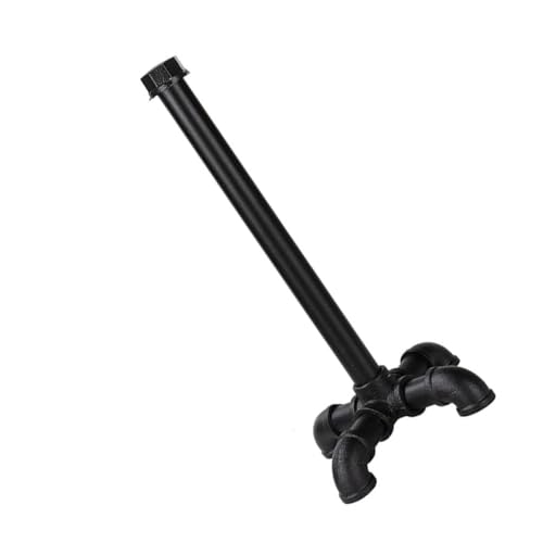 HOLIDYOYO Vintage Industrial Black Water Pipe Desktop Tissue Holder Vertical Roll Paper Rack Decorative Household Tissue Storage Stand for Bathroom Countertop