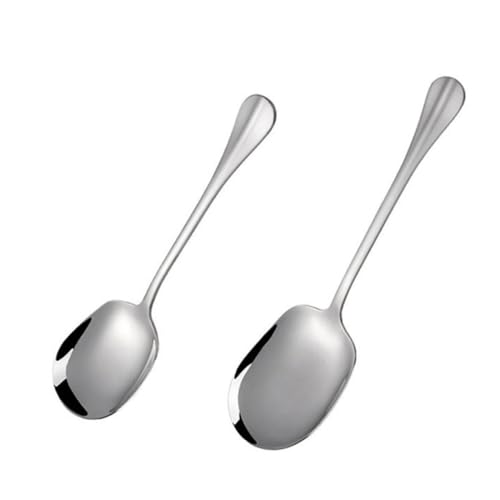 UTHCLO Modern Banquet Essential 2pcs Stainless Steel Serving Spoons Multipurpose Rice Soup Scoops