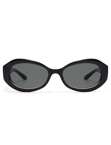 Appassal Retro Oval Sunglasses for Women Men Trendy 90s Round