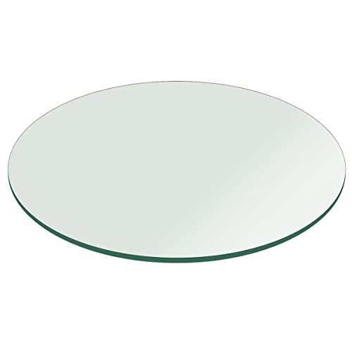 Fab Glass and Mirror Custom Cut Glass Round 1/4-1/8-3/16-5/32 Thick -Tempered Clear Glass Cut to Size 10 - 72 Table Top