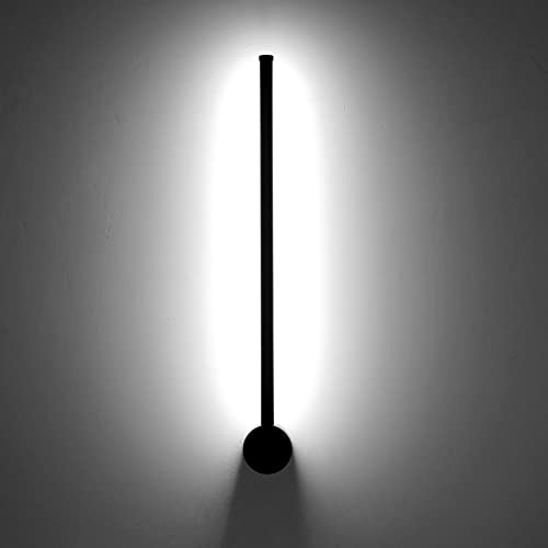 Phenas 12W Modern Led Wall Sconce Hardwired Indoor Led Wall Light Bar Black Led Wall Lamp Hardwired With 360° Rotatable Lamp Arm For Bedroom Living Room Hallway Staircase Aisle #TOP5