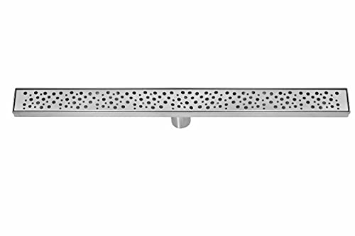 Dreamdrain Professional Stainless Steel Linear Drain With Rain Pattern Grate - Easy Installation Shower Drain Kit With Hair Catcher (42 X 2.75 Inches) #TOP4