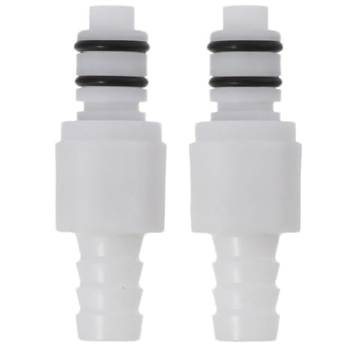 AllGIFT Quick Shut-Off Hose Joint 2PCS White Shut-Off 2 x Male Quick Connector In-Line Coupling Plastic Tube Connector Water Pipe