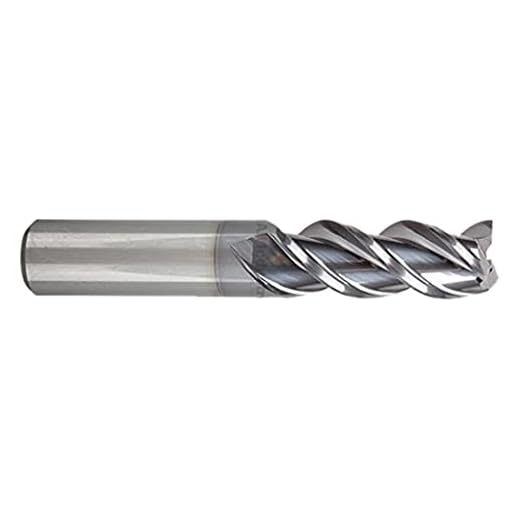 YG-1 28584TC Carbide Alu-Power Square End Mill, 3 Flute, 45 Degree Helix, Regular Length, TiCN Finish, 2-1/2" Length, 3/8"