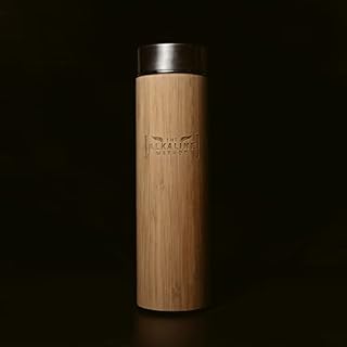 The Alkaline Method Bamboo Alkaline Water Filter Bottle, Increase pH, Anti Oxidant, Anti Bacterial, Reduce Fluoride, Remove Heavy Metals & Chlorine, Portable pH Hydrate Bamboo Water Bottle (550ml)