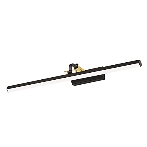 Éclairage d'armoire de miroir rétro orientable avec applique murale LED noire 3000K