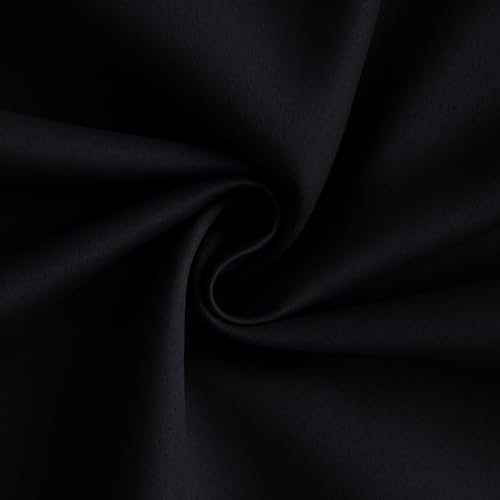 Image of Yakamok Black 100% Blackout Curtains 63 Inches Long for Bedroom 50 inch Wide | Blackout Curtain Panels for Bedroom, 2 Thick Layers Grommet Top Thermal Insulated Drapes with White Back for Living Room