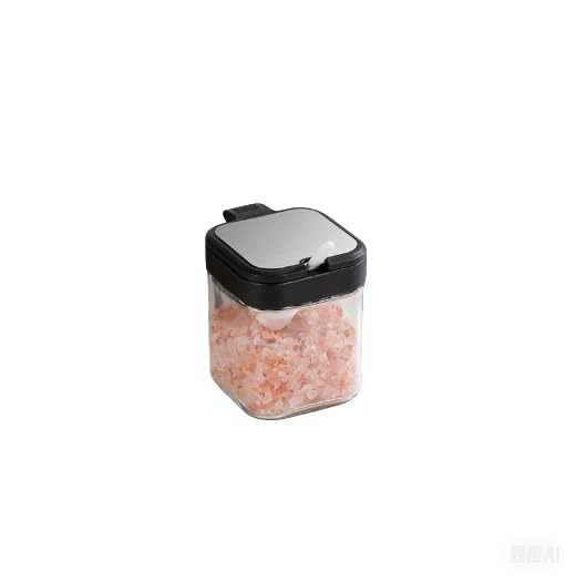 Seamless Precision: 300g (0.66 lbs) 3.74" x 4.33" x 4.33" Spice Jar with Detachable Spoon Lid – Effortless Measuring, Perfect Portions, Every Time!