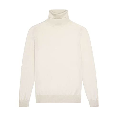 Krumba Damen Wolle Stricken Rollkragen Lange Ärmel Pullover Sweater Beige L Cover