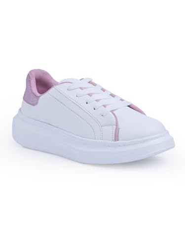 Image of Longwalk White Sneakers for Women & Girls | Trendy & Lightweight Casual Shoes