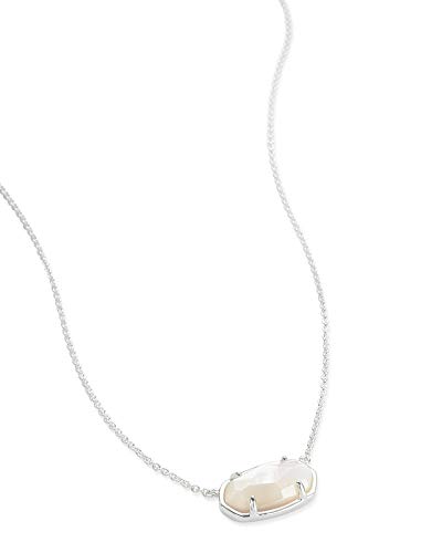 Kendra Scott Elisa Pendant Necklace In Sterling Silver, Ivory Mother Of Pearl Gem, Fine Jewelry For Women #TOP2