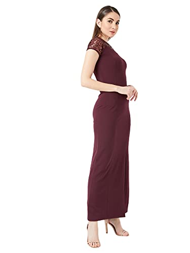Image of Miss Chase Women's Round Neck Cap Sleeves Sequin Paneled Maxi Dress