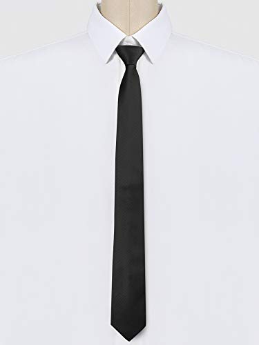 Allegra K Men's Skinny Pretied Solid Color Zipper Ties Neck Adjustable Strap Wedding Groom Tie One Size Black #TOP1