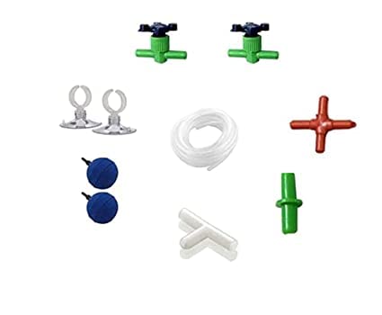 KAPOOR ENTERPRISE Aquarium Air Pump Combo Accessories Kit- 10M Silicone Pipe, 2 Controller, 2 Suction Cups, 2 Air Stone, 1 -"T Joint, 1 -"I Joint, 1 -"4" Nozzle (Color May Vary) (B09XK8RYS5) Amazon Price History, Amazon Price Tracker