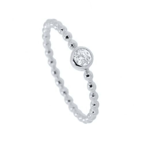 Bagues en moissanite de forme ronde en or blanc, le symbole de votre amour