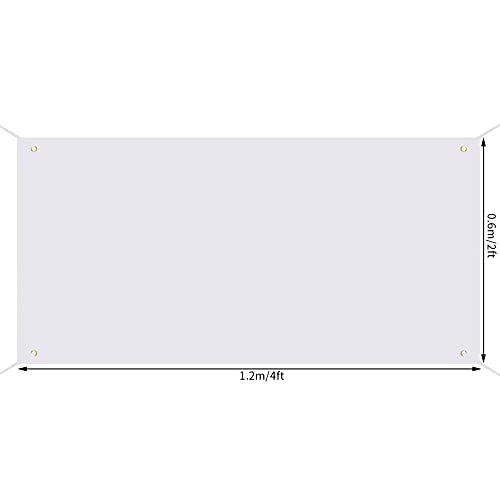 2 Pack Large Blank Banners, SUMERSHA 2 x 4 Feet Polyester Oxford Cloth White Banner with Hanging Rope for Wall Signs, DIY Painting, and Writing, Indoor Outdoor Display and Party Decoration - Thumbnail 2