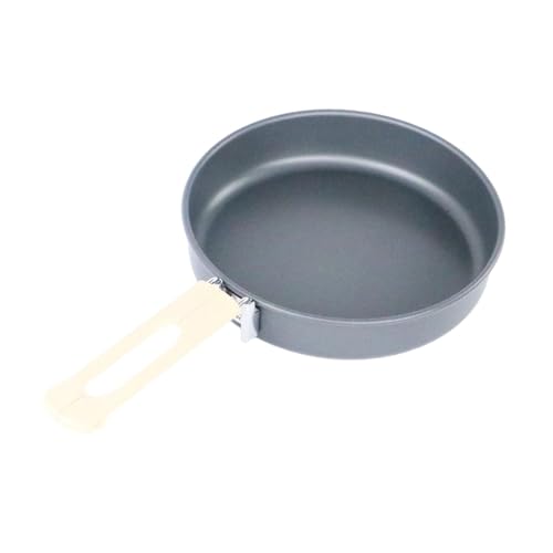 Perfeclan Sartén Antiadherente para Camping, Multifuncional, portátil, Resistente al, con asa Plegable, para Barbacoa de Autocaravana, M Stainless Steel