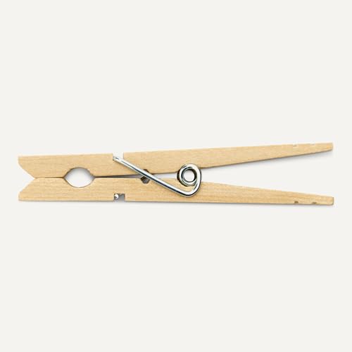 Amazon Basics Birch Wood Clothespins with Strong Spring-Loaded Grip, Holds up to 3 lbs, Pack of 100 - image 3