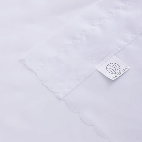 Image of White Sheer Tier Curtains - 30 inch Length, Transparent Half Window Curtains for Kitchen, Bathroom, Cafe - Light Filtering Voile Panels, Rod Pocket, 2 Panels, 30Wx30L