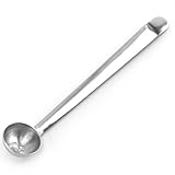Olive Spoon, Strainer Stainless Steel Cherry Spoon with Drain Hole Jar Serving Tools for Onion, Kitchen Olive Serving Slotted Spoons,1-pack, Silver
