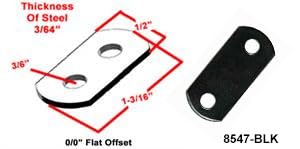 Image of 10 Pack 0 /0 inch Flat Offset Steel Clips with Screws, Black - Pro Quality