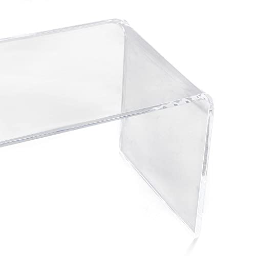 Homcom 32" Long Rectangle All Acrylic 15Mm Thick Waterfall Coffee Table, Clear #TOP6
