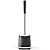 TRENTI Toilet Brush, Toilet Brush and Holder Set, Bristles Toilet Bowl Brush Head with Ventilated Holder, Wall Mounted Compact Toilet Brush Set for Bathroom Deep Cleaning (1, Black)