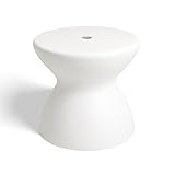 DUNNRITE ShadeTable in Pool Umbrella Table, Fits 1.5" Pool Umbrella for Inside of Pool, Outdoor Side Table Use on Patios, Docks, in-Water up to 12" Deep, Made in USA, White