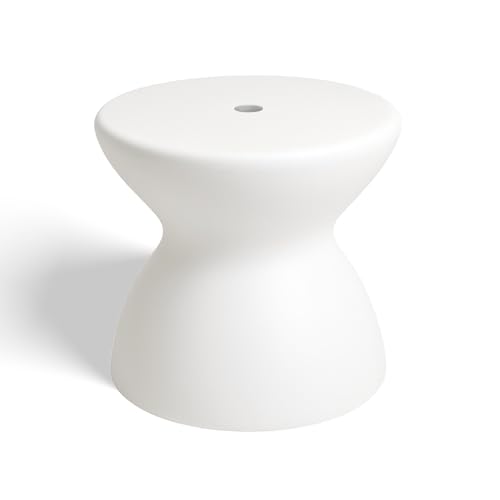 DUNNRITE ShadeTable in Pool Umbrella Table, Fits 1.5' Pool Umbrella for Inside of Pool, Outdoor Side Table Use on Patios, Docks, in-Water up to 12' Deep, Made in USA, White