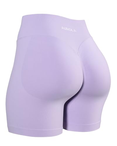 Image of AUROLA Influence Workout Shorts for Women,2.5 3.5 4.5 5.5 6.5 No Roll Up Squat Proof Scrunch Seamless Compression Gym Short
