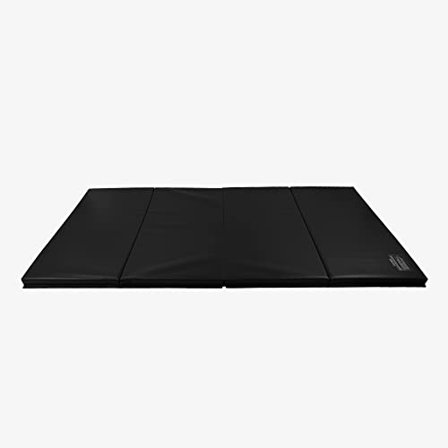 Incstores 2 Inch Thick Mat For Gymnastics | Foldable Vinyl-Covered Foam Exercise Mat Made To Help You Tumble, Cheer, Dance, Stretch, And Jump In Comfort And Style | 4'X8', Black #TOP3