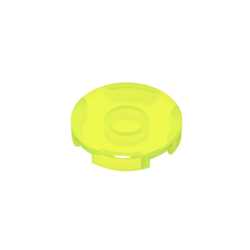 Gobricks 14769 Circular Plate Tile Round 2x2 with Bottom Stud Holder 50 Pieces GDS-611 Compatible with Lego Building Blocks Color:Trans Neon Green