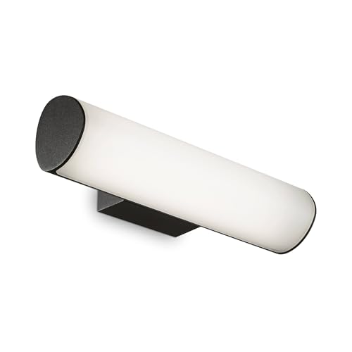 Luminaire LED miroir ETERE anti-zone d'ombre pour salle de bains noire IP44