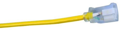 Southwire 2589 100-Ft 12/3 Sjtw Outdoor, Heavy Duty 3 Prong Power, Water Resistant Vinyl Jacket, For Commercial Use And Major Appliances Extension Cord, 100 Ft, Yellow #TOP2