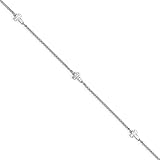 cruces de plata antiguas clasp-connector: Spring Ring Plata de Ley 925 Chapado en rodio cruces tobillera de 9 pulgadas