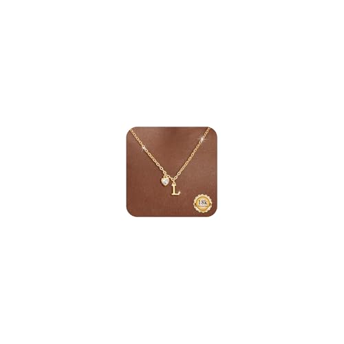 Maynor Gold Damen Buchstaben L Kette mit 5A Zirkon Herz AnhängerInitialen A-Z Halskette 18K Vergoldet Personalisierte Namenskette Mode Schmuck Geschenk für Frauen Mädchen