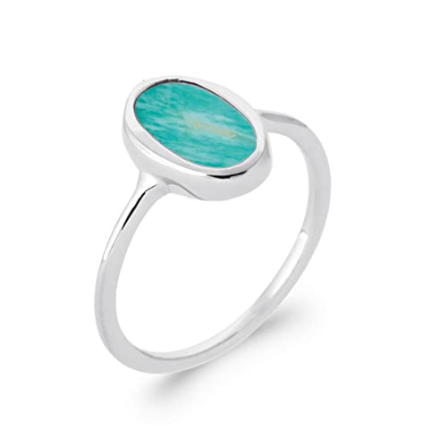 Bague en Argent 925 et Amazonite avec sachet cadeau offert pour faire plaisir