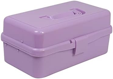 Everything Mary 3-Layer Storage Box, Purple - Foldable & Portable Tool Box for Art & Craft Supply