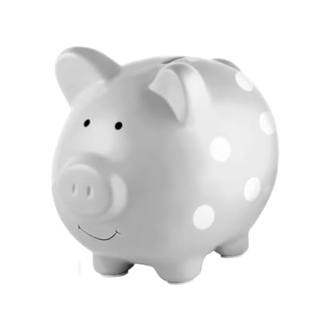 Pearhead Grey Polka Dot Piggy Bank Cover