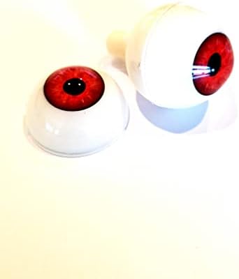 Pair of Realistic Acrylic Eyes for Halloween Props, Masks, Dolls or Bears (Blood Red 26mm) image 4